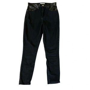 Abercrombie Black Leather and Denim Jean